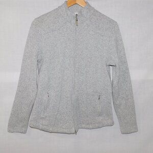 Callaway Golf Womens M Gray Full Zip Knit Fleece Sweater Jacket